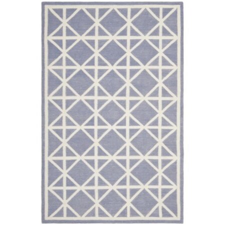 Safavieh 4 Ft. X 6 Ft. Small Rectangle Contemporary Dhurries- Purple And Ivory- Flatweave Rug DHU558B-4